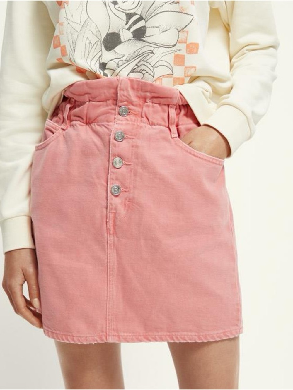 New never worn
Scotch & Soda Coral-Pink Elastic Waist Skirt